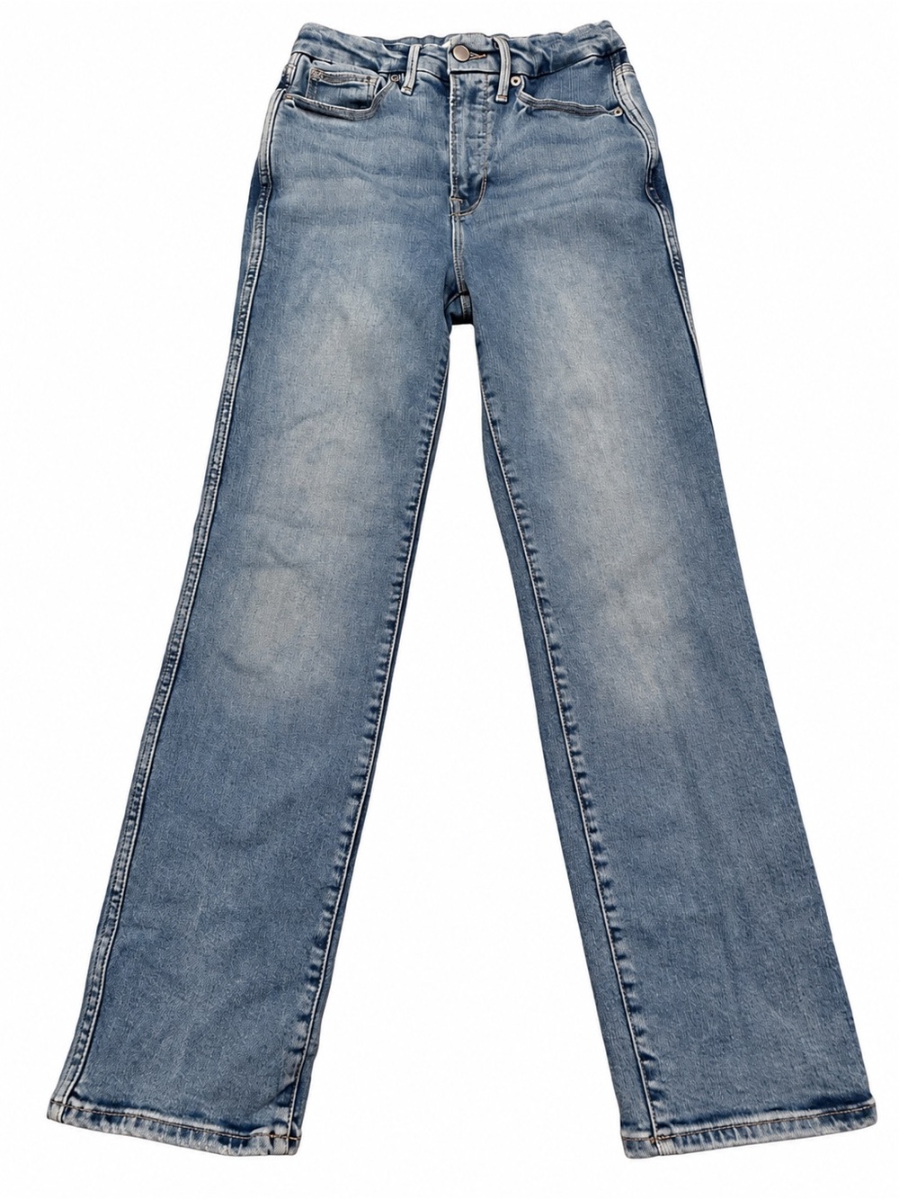 Good American Good Straight Jeans Light Wash Size 2 26 High Rise Evereve